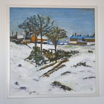Winterlandschaft nach Pissaro                                      Acryl 40 x 40 cm